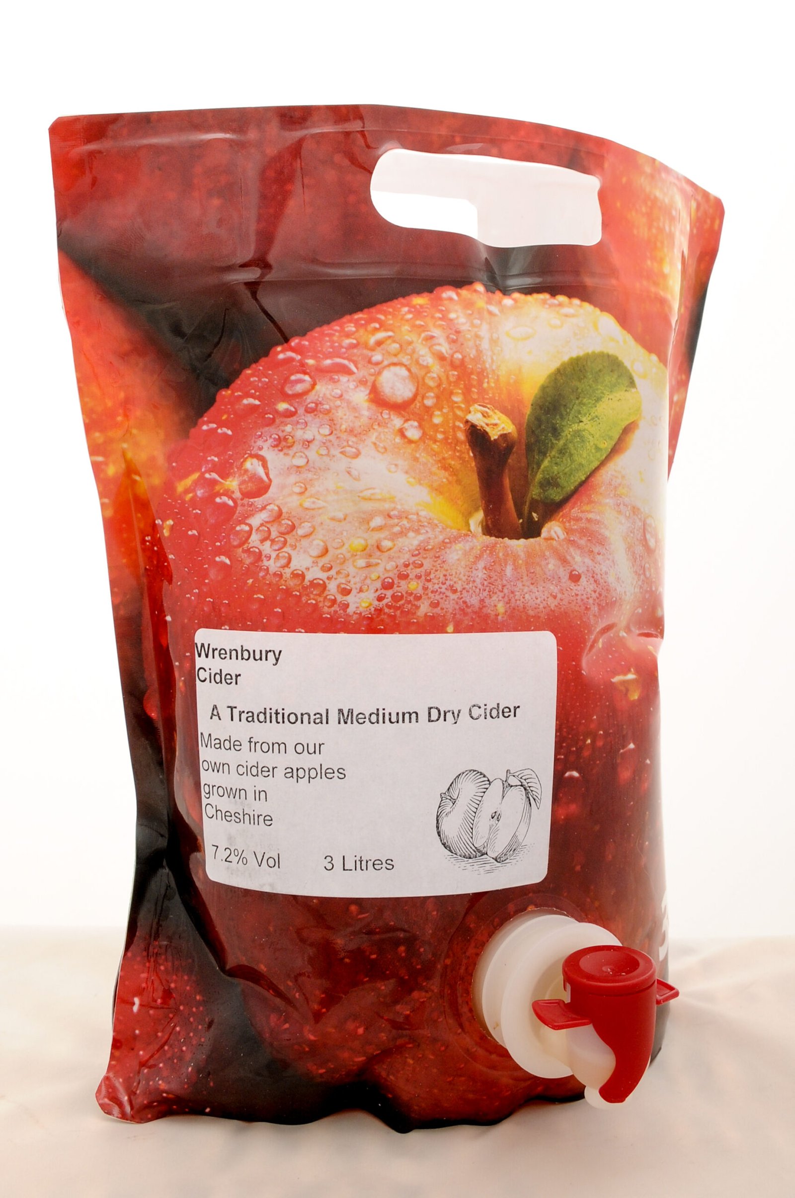 3 litre pouch of Wrenbury traditional still cider